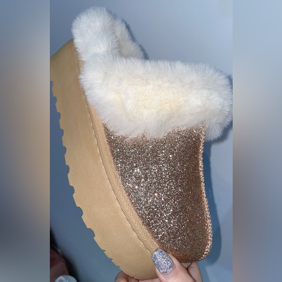 PLATFORM SPARKLY GOLD SLIPPERS - Picture 10 of 10